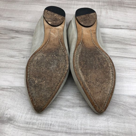 Sigerson Morrison Flats Women's 7.5 B Tan Suede Slip On Pointed Toe Shoes - Picture 12 of 12